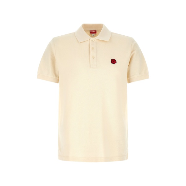 boke flower patch logo embroidery polo shirt