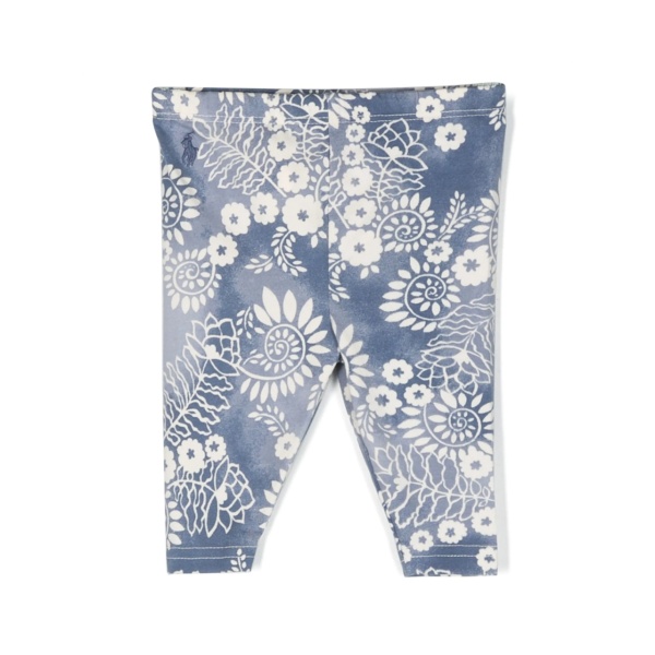 botanical-print stretch-cotton leggings
