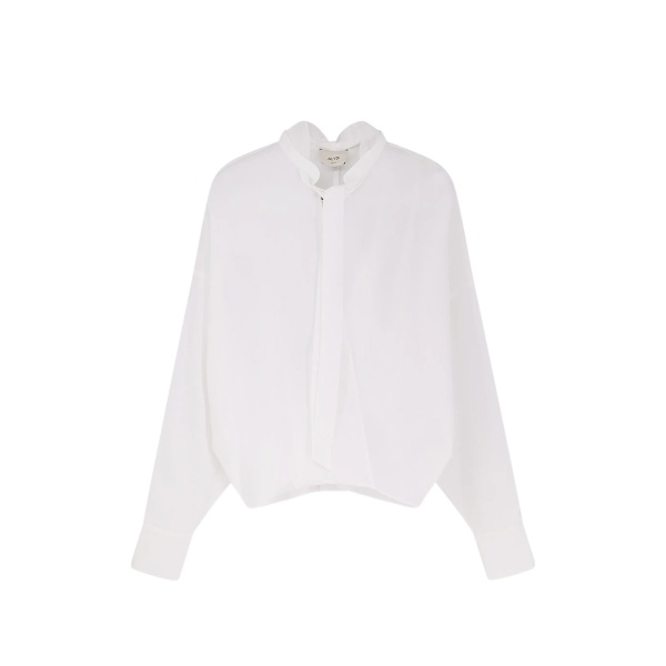 bow V-neck shirt