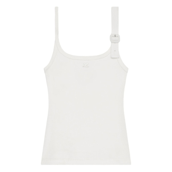 buckle-detail ribbed tank top