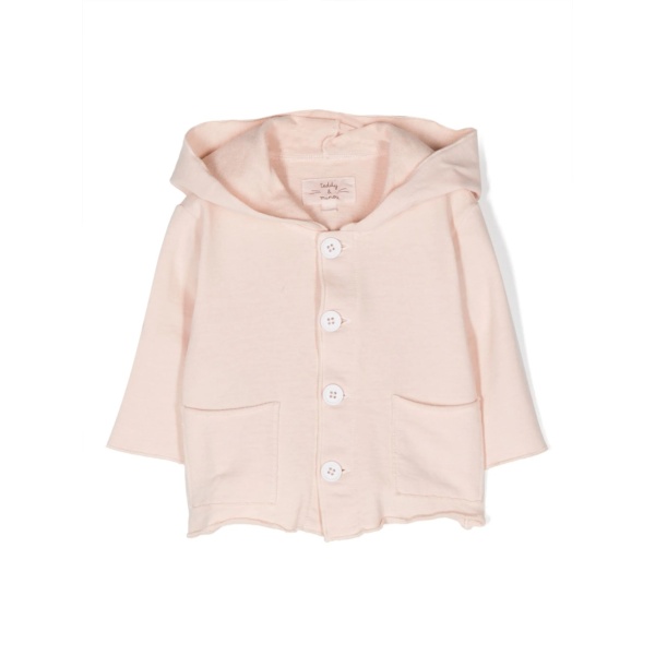 button-fastening hooded jacket
