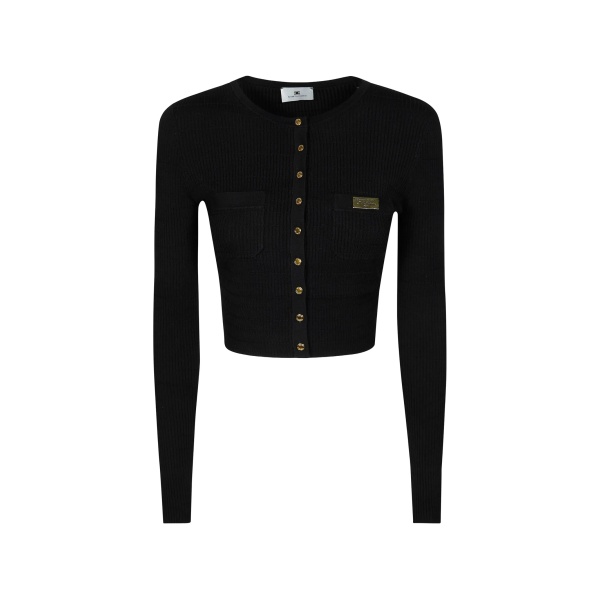 button ribbed cardigan