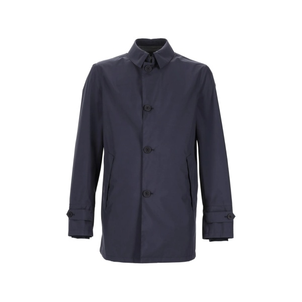 buttoned trench coat
