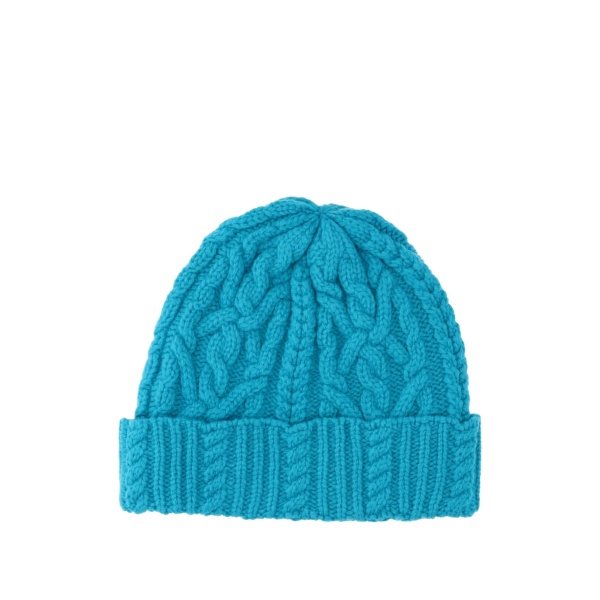 cable-knit beanie