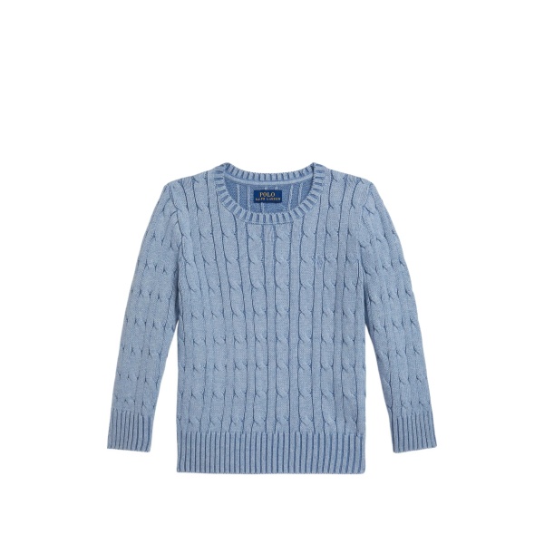 cable-knit crew neck sweater