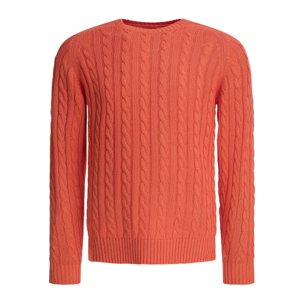 cable-knit crew-neck sweater