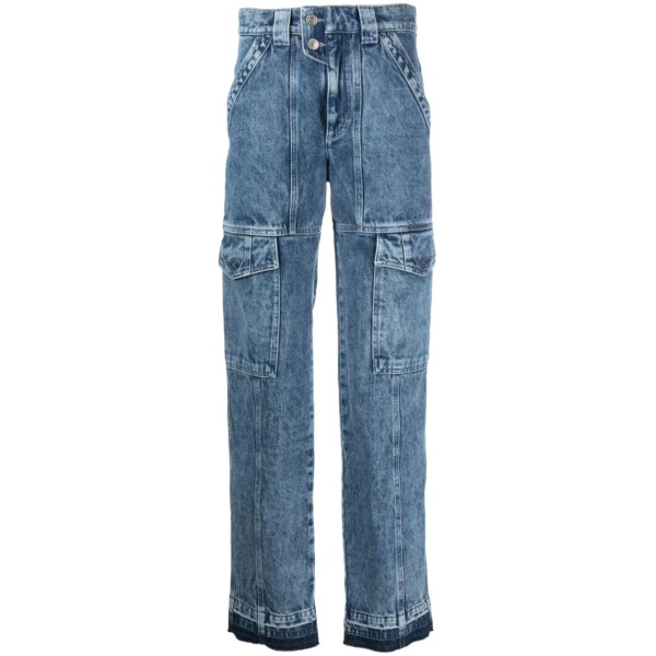 cargo-pocket straight jeans