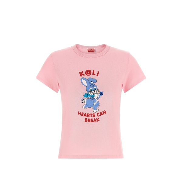 cartoon-print ribbed T-shirt
