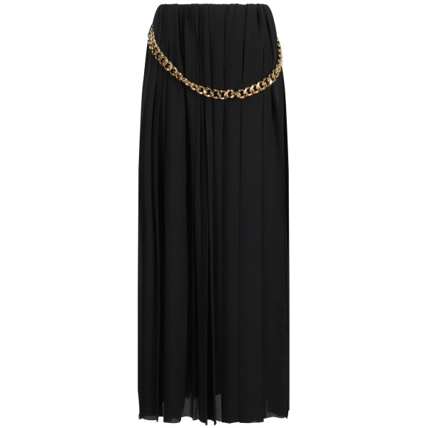 chain-detail pleated skirt