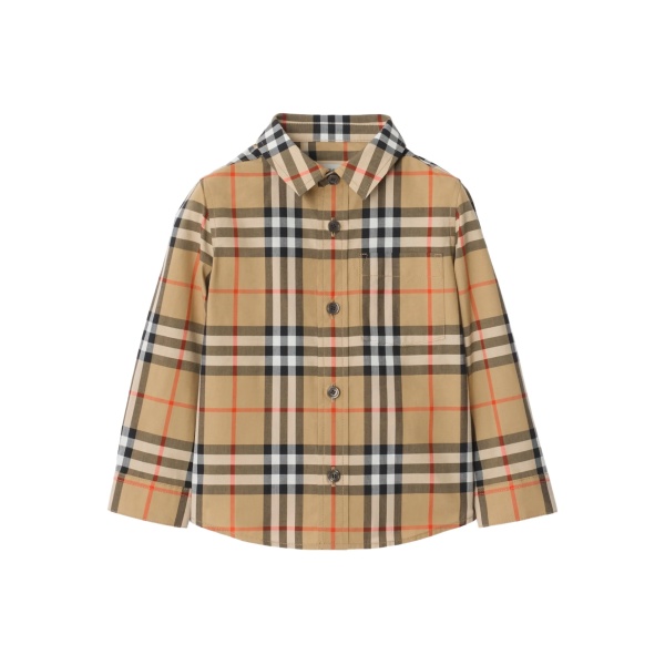 Check-pattern long-sleeve shirt