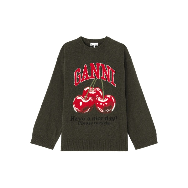 cherry graphic sweater