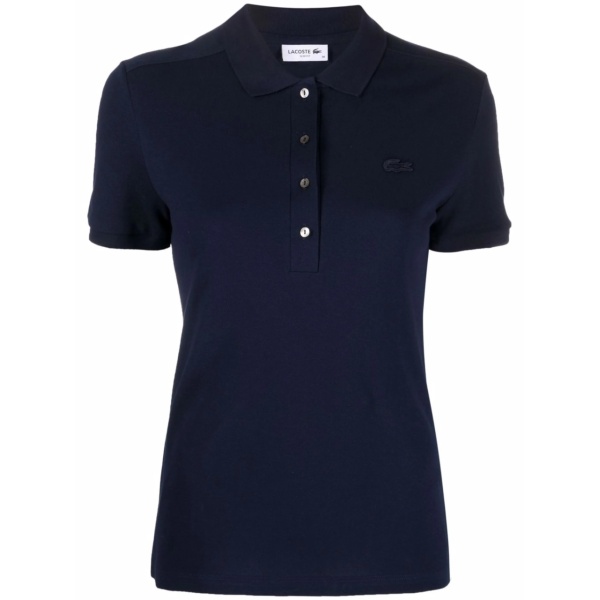 chest logo-patch polo top