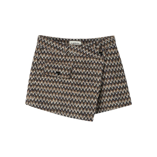 chevron-pattern wrap shorts