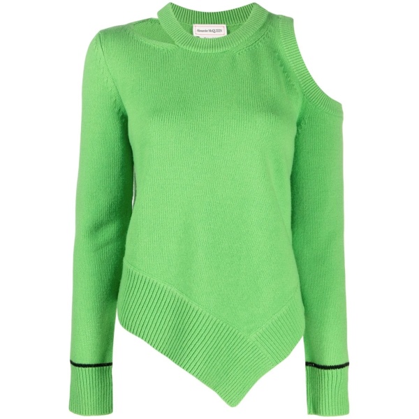 cold-shoulder wool jumper