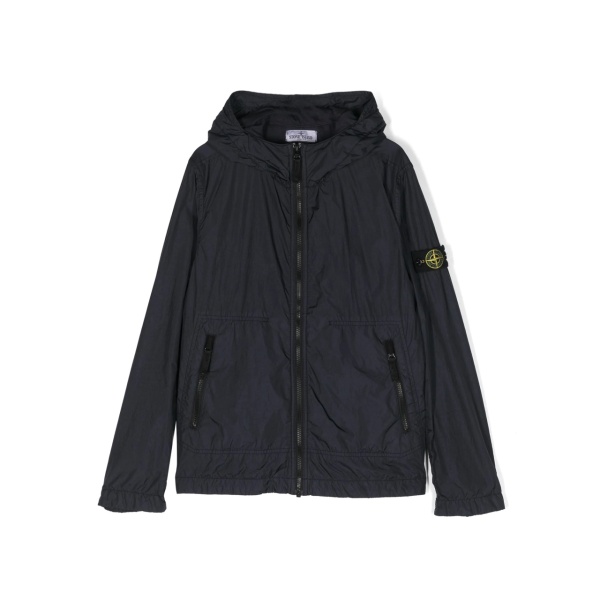 Compass-badge hooded jacket