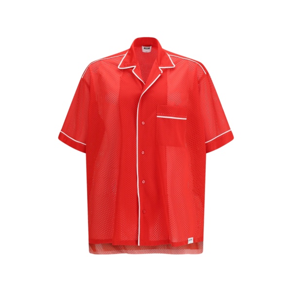 contrast-piping pocket shirt
