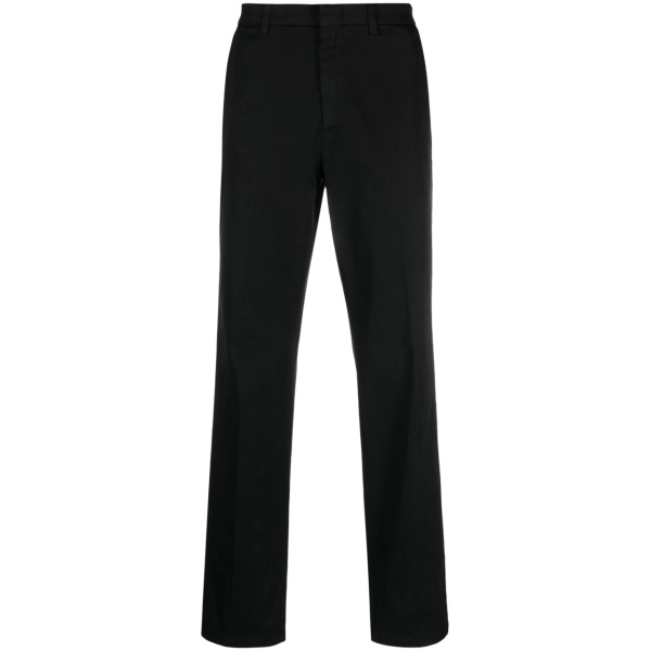 cotton straight-leg trousers