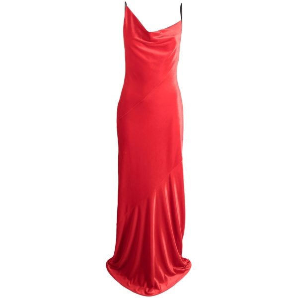 cowl-neck draped maxi dress