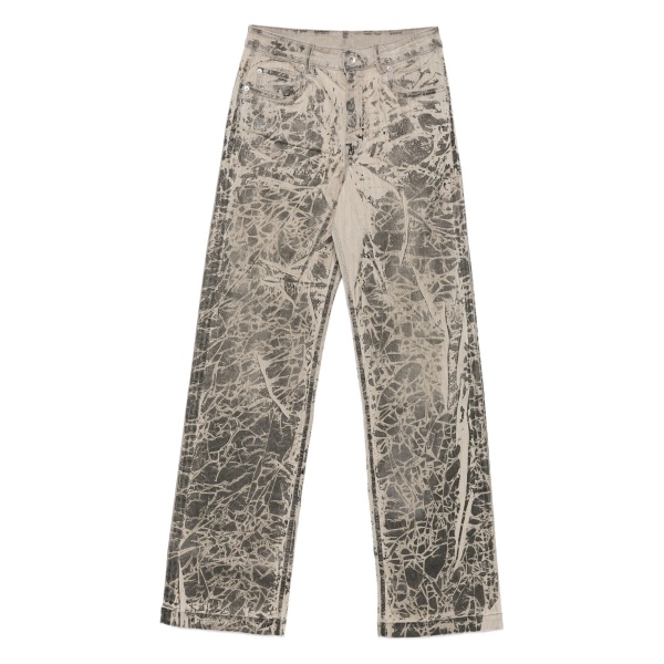crackle-print jeans