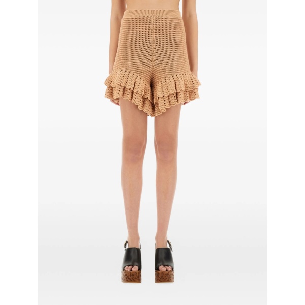 crochet ruffled shorts