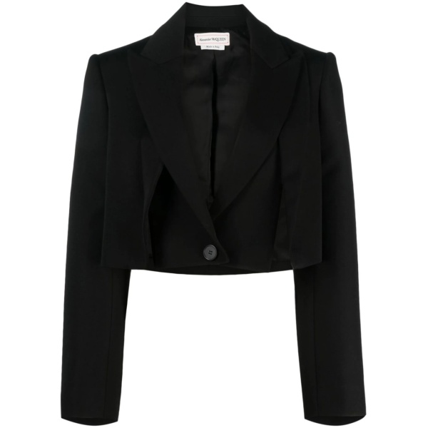 cropped wool blazer