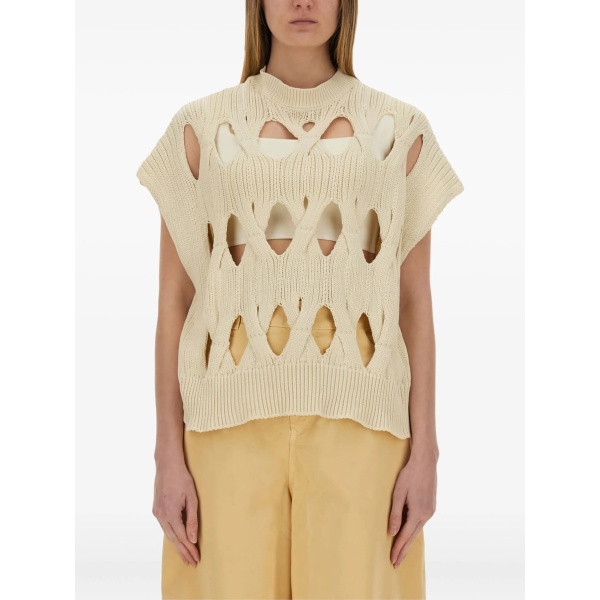 cut-out knit T-shirt