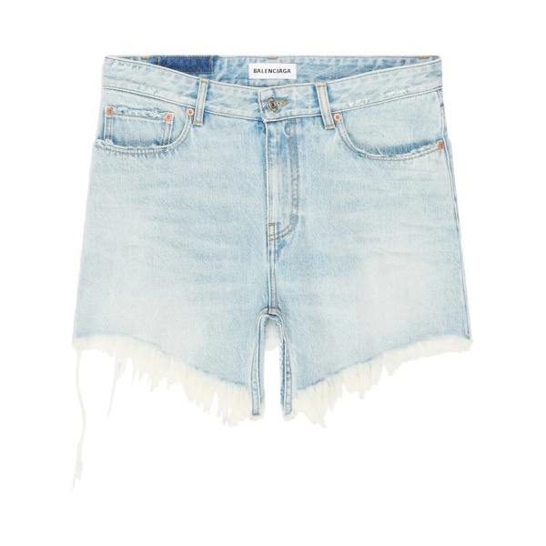 Cut-up denim miniskirt
