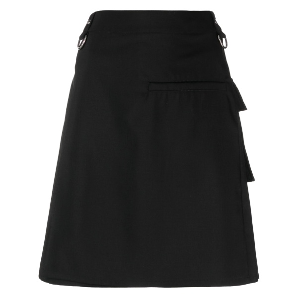 D-ring-embellished A-line skirt