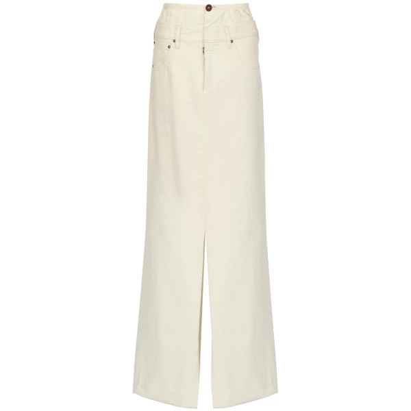 denim midi skirt