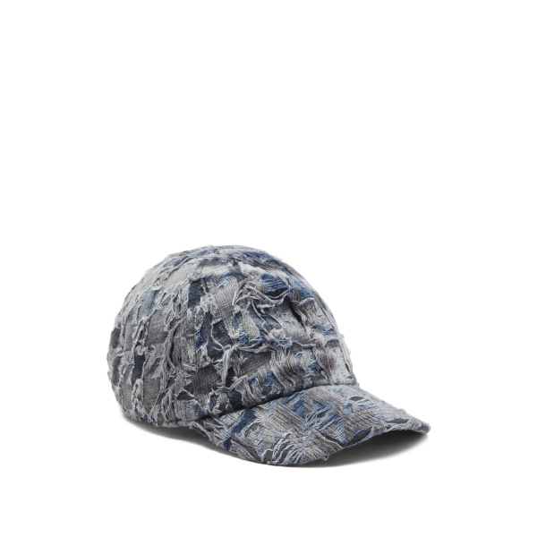 destroyed-denim baseball cap