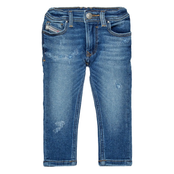 distressed-effect jeans