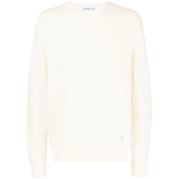 distressed-hem crew-neck jumper