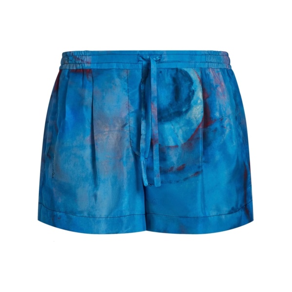 drawstring-waist silk shorts