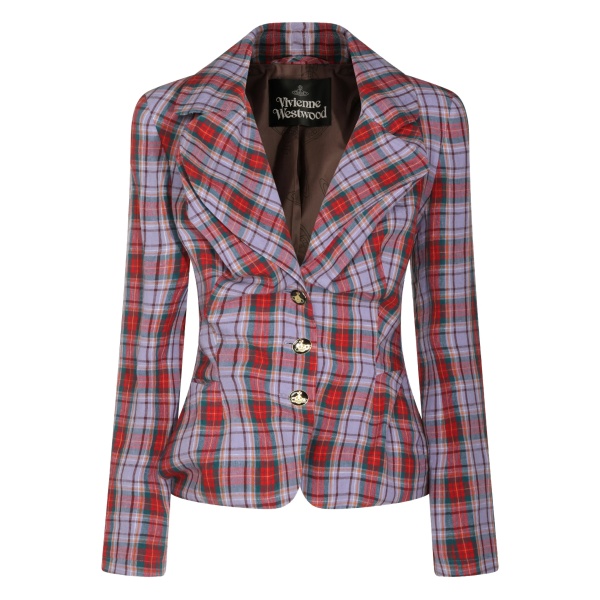 Drunken checked button jacket