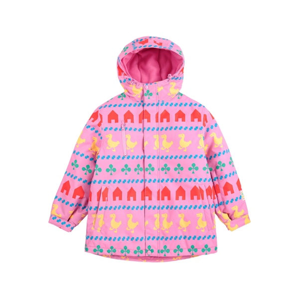 duck house print hooded jacket