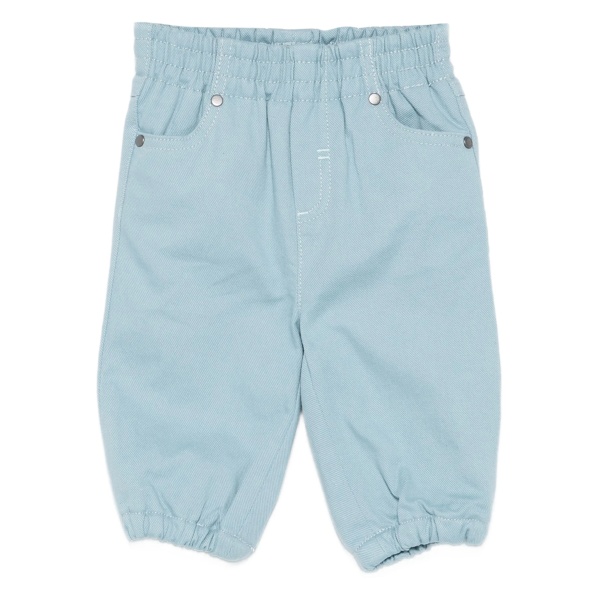 elastic-waist cotton trousers