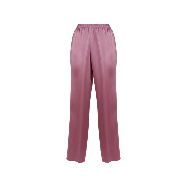 elasticated-waist straight-leg trousers