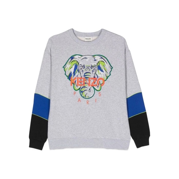 elephant-print panelled sweatshirt