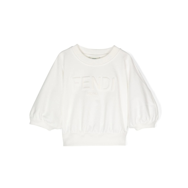 embossed-logo batwing-sleeve sweatshirt