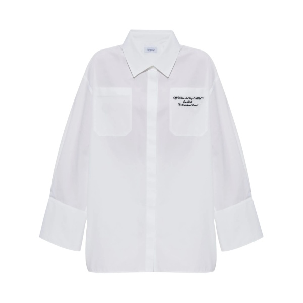 embroidered logo shirt dress