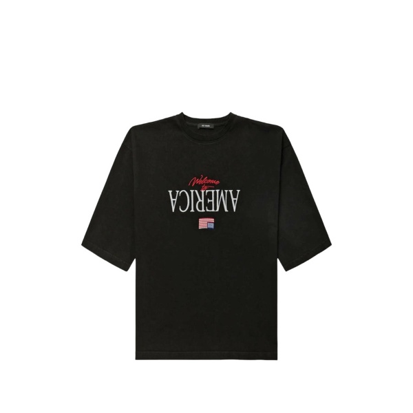 embroidery print cotton T-shirt