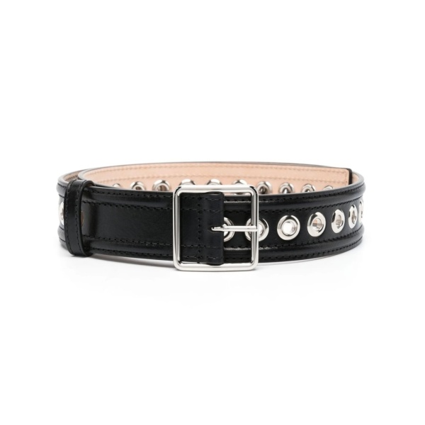 eyelet-detail leather belt