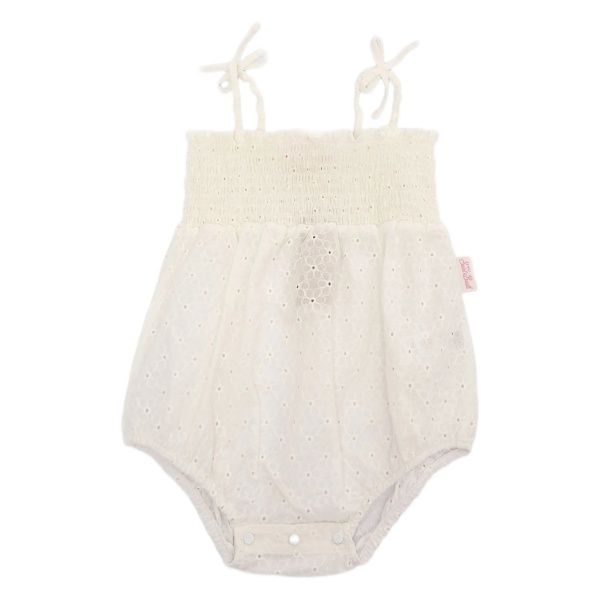 eyelet-embroidered smocked bodie