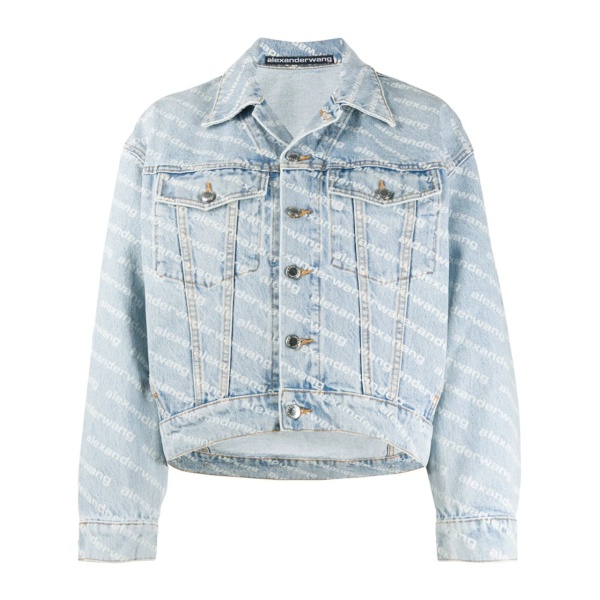 Falling Back logo-print denim jacket