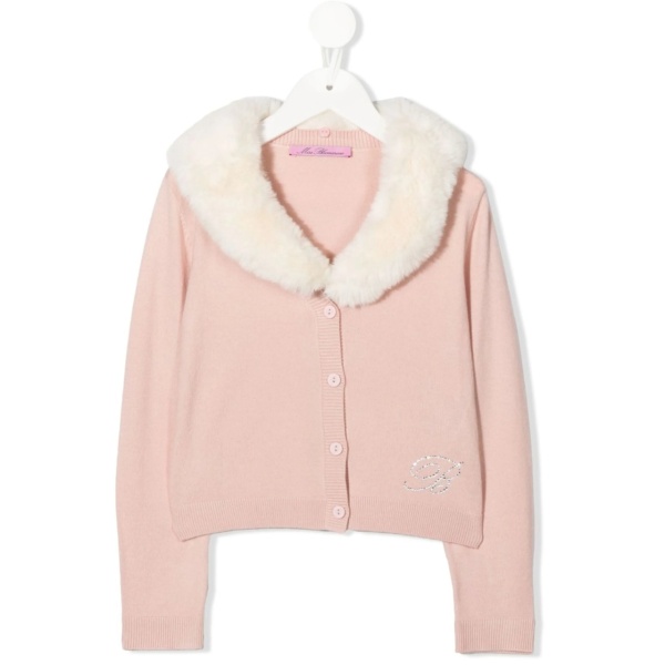 faux-fur trimmed cardigan