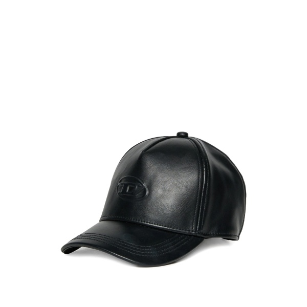 faux-leather cap