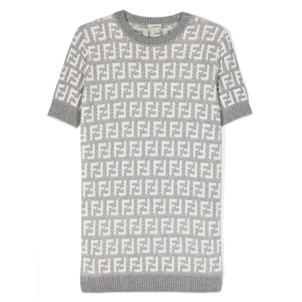 FF-motif crew-neck dress