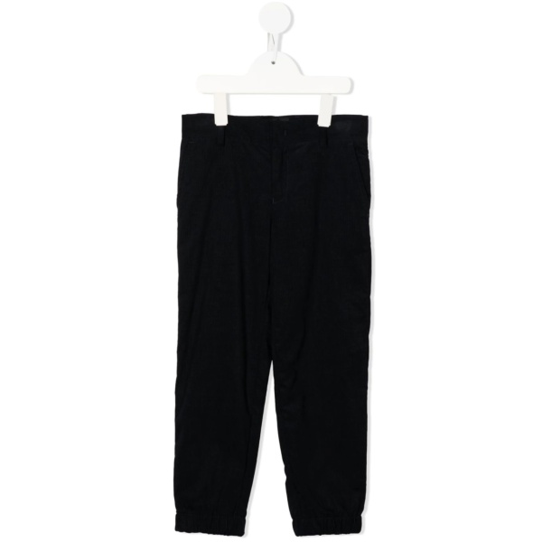 fine-ribbed straight-leg trousers