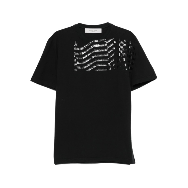 flag-print T-shirt