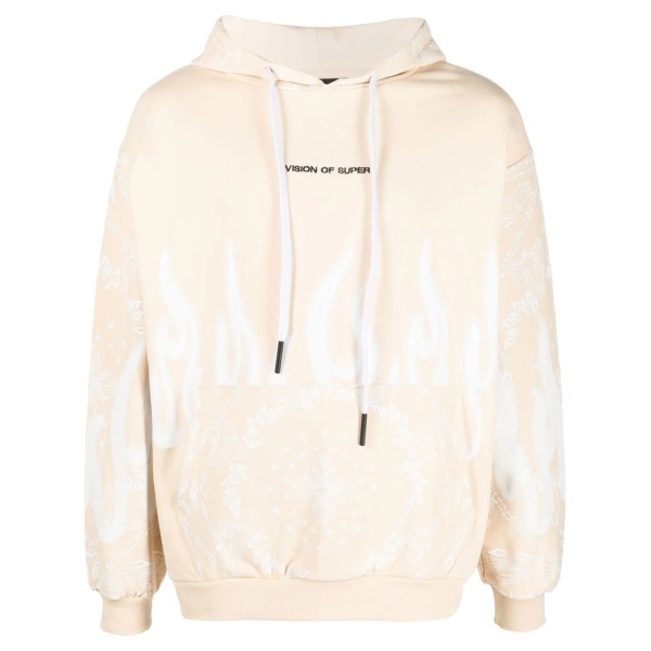 flame graphic-print cotton hoodie